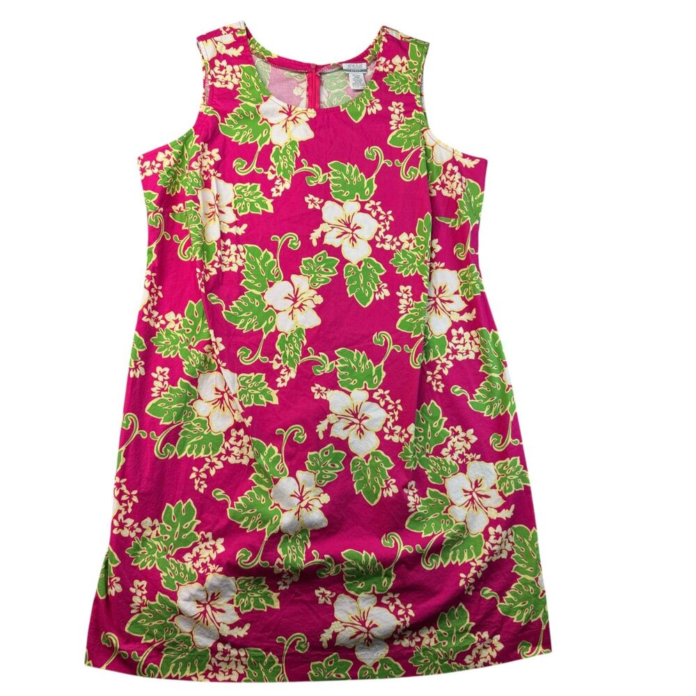 Jessie Sport Dress Womens 20WP Pink Sleeveless Floral Hawaiian Cotton Beach Cute